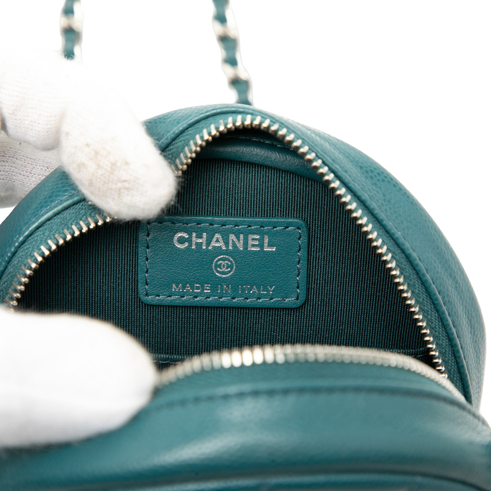 Pre-Loved Chanel CC Quilted Caviar Round Clutch With Chain - Picture 5 of 8
